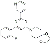 8-[6-(2-FLUOROPHENYL)-2-PYRIDIN-3-YLPYRIMIDIN-4-YL]-1,4-DIOXA-8-AZASPIRO[4.5]DECANE Struktur