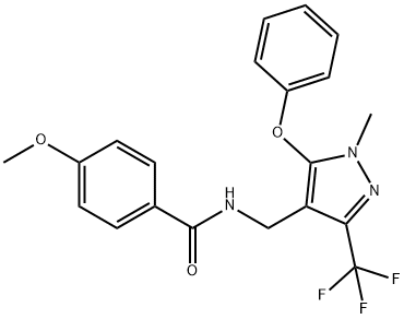 4-METHOXY-N-([1-METHYL-5-PHENOXY-3-(TRIFLUOROMETHYL)-1H-PYRAZOL-4-YL]METHYL)BENZENECARBOXAMIDE Struktur