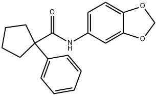 N-BENZO[3,4-D]1,3-DIOXOLEN-5-YL(PHENYLCYCLOPENTYL)FORMAMIDE Struktur