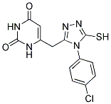 6-([4-(4-CHLOROPHENYL)-5-MERCAPTO-4H-1,2,4-TRIAZOL-3-YL]METHYL)PYRIMIDINE-2,4(1H,3H)-DIONE Struktur