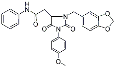 2-(3-(BENZO[D][1,3]DIOXOL-5-YLMETHYL)-1-(4-METHOXYPHENYL)-2,5-DIOXOIMIDAZOLIDIN-4-YL)-N-PHENYLACETAMIDE Struktur