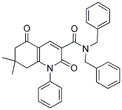 N,N-DIBENZYL-7,7-DIMETHYL-2,5-DIOXO-1-PHENYL-1,2,5,6,7,8-HEXAHYDRO-3-QUINOLINECARBOXAMIDE Struktur