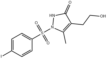 4-(2-HYDROXYETHYL)-1-[(4-IODOPHENYL)SULFONYL]-5-METHYL-1,2-DIHYDRO-3H-PYRAZOL-3-ONE Struktur