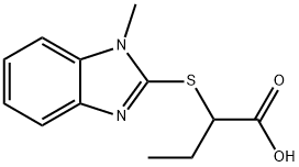 2-(1-METHYL-1H-BENZOIMIDAZOL-2-YLSULFANYL)-BUTYRIC ACID Struktur