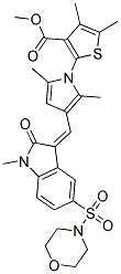 (Z)-METHYL 2-(2,5-DIMETHYL-3-((1-METHYL-5-(MORPHOLINOSULFONYL)-2-OXOINDOLIN-3-YLIDENE)METHYL)-1H-PYRROL-1-YL)-4,5-DIMETHYLTHIOPHENE-3-CARBOXYLATE Struktur