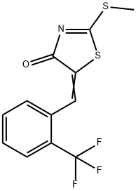 2-(METHYLSULFANYL)-5-((Z)-[2-(TRIFLUOROMETHYL)PHENYL]METHYLIDENE)-1,3-THIAZOL-4-ONE Struktur