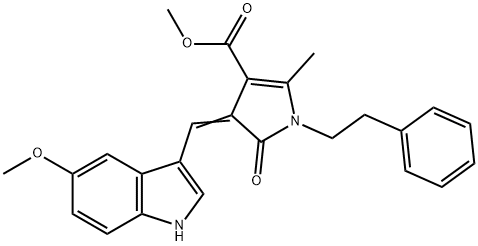 METHYL 3-[(Z)-(5-METHOXY-1H-INDOL-3-YL)METHYLIDENE]-5-METHYL-2-OXO-1-PHENETHYL-1,2-DIHYDRO-3H-PYRROLE-4-CARBOXYLATE Struktur