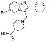 1-(6-BROMO-2-P-TOLYL-IMIDAZO[1,2-A]PYRIDIN-3-YLMETHYL)-PIPERIDINE-4-CARBOXYLIC ACID Struktur