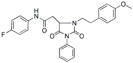 N-(4-FLUOROPHENYL)-2-(3-(4-METHOXYPHENETHYL)-2,5-DIOXO-1-PHENYLIMIDAZOLIDIN-4-YL)ACETAMIDE Struktur