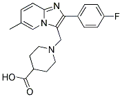 1-[2-(4-FLUORO-PHENYL)-6-METHYL-IMIDAZO[1,2-A]-PYRIDIN-3-YLMETHYL]-PIPERIDINE-4-CARBOXYLIC ACID Struktur