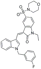 (Z)-1-ETHYL-3-((1-(3-FLUOROBENZYL)-1H-INDOL-3-YL)METHYLENE)-5-(MORPHOLINOSULFONYL)INDOLIN-2-ONE Struktur