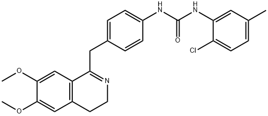 1-(4-((6,7-DIMETHOXY(3,4-DIHYDROISOQUINOLYL))METHYL)PHENYL)-3-(2-CHLORO-5-METHYLPHENYL)UREA Struktur