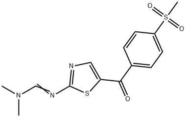 N,N-DIMETHYL-N'-(5-[4-(METHYLSULFONYL)BENZOYL]-1,3-THIAZOL-2-YL)IMINOFORMAMIDE Struktur