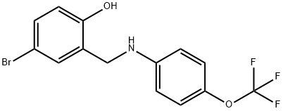 4-BROMO-2-([4-(TRIFLUOROMETHOXY)ANILINO]METHYL)BENZENOL Struktur