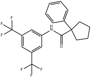 N-(3,5-BIS(TRIFLUOROMETHYL)PHENYL)(PHENYLCYCLOPENTYL)FORMAMIDE Struktur