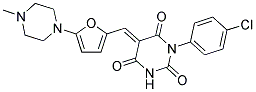 (5E)-1-(4-CHLOROPHENYL)-5-{[5-(4-METHYLPIPERAZIN-1-YL)-2-FURYL]METHYLENE}PYRIMIDINE-2,4,6(1H,3H,5H)-TRIONE Struktur