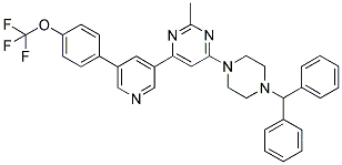 4-(4-BENZHYDRYL-PIPERAZIN-1-YL)-2-METHYL-6-[5-(4-TRIFLUOROMETHOXY-PHENYL)-PYRIDIN-3-YL]-PYRIMIDINE Struktur