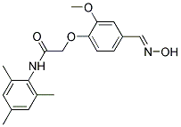 2-[4-[(E)-(HYDROXYIMINO)METHYL]-2-METHOXYPHENOXY]-N-MESITYLACETAMIDE Struktur