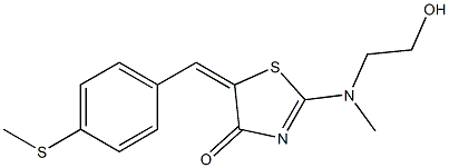 2-[(2-HYDROXYETHYL)(METHYL)AMINO]-5-((E)-[4-(METHYLSULFANYL)PHENYL]METHYLIDENE)-1,3-THIAZOL-4(5H)-ONE Struktur