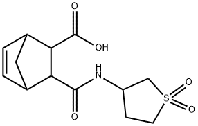 3-(1,1-DIOXO-TETRAHYDROTHIOPHEN-3-YLCARBAMOYL)-BICYCLO[2.2.1]HEPT-5-ENE-2-CARBOXYLIC ACID Struktur