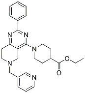 1-(2-PHENYL-6-PYRIDIN-3-YLMETHYL-5,6,7,8-TETRAHYDRO-PYRIDO[4,3-D]PYRIMIDIN-4-YL)-PIPERIDINE-4-CARBOXYLIC ACID ETHYL ESTER Struktur