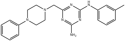 6-((4-PHENYLPIPERAZIN-1-YL)METHYL)-N2-M-TOLYL-1,3,5-TRIAZINE-2,4-DIAMINE Struktur