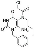 N-(6-AMINO-1-BENZYL-2,4-DIOXO-1,2,3,4-TETRAHYDRO-PYRIMIDIN-5-YL)-N-BUTYL-2-CHLORO-ACETAMIDE Struktur