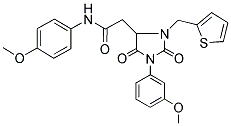 N-(4-METHOXYPHENYL)-2-(1-(3-METHOXYPHENYL)-2,5-DIOXO-3-(THIOPHEN-2-YLMETHYL)IMIDAZOLIDIN-4-YL)ACETAMIDE Struktur