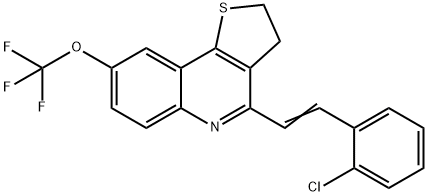 4-[(E)-2-(2-CHLOROPHENYL)ETHENYL]-2,3-DIHYDROTHIENO[3,2-C]QUINOLIN-8-YL TRIFLUOROMETHYL ETHER Struktur