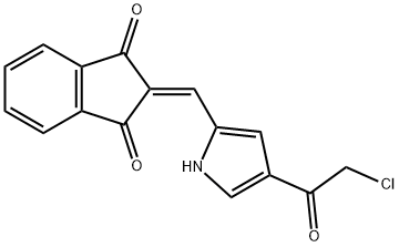 2-([4-(2-CHLOROACETYL)-1H-PYRROL-2-YL]METHYLENE)-1H-INDENE-1,3(2H)-DIONE Struktur