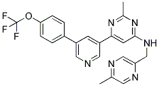 (5-METHYL-PYRAZIN-2-YLMETHYL)-(2-METHYL-6-[5-(4-TRIFLUOROMETHOXY-PHENYL)-PYRIDIN-3-YL]-PYRIMIDIN-4-YL)-AMINE Struktur