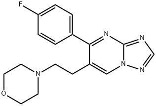 5-(4-FLUOROPHENYL)-6-(2-MORPHOLINOETHYL)[1,2,4]TRIAZOLO[1,5-A]PYRIMIDINE Struktur