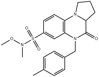 N-METHOXY-N-METHYL-5-(4-METHYLBENZYL)-4-OXO-1,2,3,3A,4,5-HEXAHYDROPYRROLO[1,2-A]QUINOXALINE-7-SULFONAMIDE Struktur