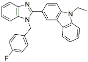 9-ETHYL-3-[1-(4-FLUORO-BENZYL)-1H-BENZOIMIDAZOL-2-YL]-9H-CARBAZOLE Struktur