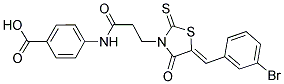 4-((3-[(5Z)-5-(3-BROMOBENZYLIDENE)-4-OXO-2-THIOXO-1,3-THIAZOLIDIN-3-YL]PROPANOYL)AMINO)BENZOIC ACID Struktur