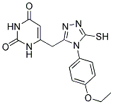 6-([4-(4-ETHOXYPHENYL)-5-MERCAPTO-4H-1,2,4-TRIAZOL-3-YL]METHYL)PYRIMIDINE-2,4(1H,3H)-DIONE Struktur