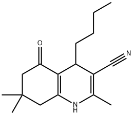 4-BUTYL-2,7,7-TRIMETHYL-5-OXO-1,4,5,6,7,8-HEXAHYDRO-3-QUINOLINECARBONITRILE Struktur