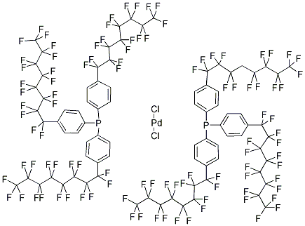 BIS[TRIS(4-(HEPTADECAFLUOROOCTYL)PHENYL)PHOSPHINE]PALLADIUM(II) DICHLORIDE Struktur