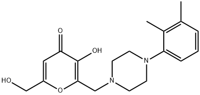 2-([4-(2,3-DIMETHYLPHENYL)PIPERAZINO]METHYL)-3-HYDROXY-6-(HYDROXYMETHYL)-4H-PYRAN-4-ONE Struktur