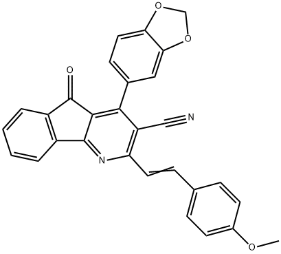 4-(1,3-BENZODIOXOL-5-YL)-2-(4-METHOXYSTYRYL)-5-OXO-5H-INDENO[1,2-B]PYRIDINE-3-CARBONITRILE Struktur