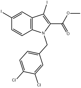 METHYL 1-(3,4-DICHLOROBENZYL)-3,5-DIIODO-1H-INDOLE-2-CARBOXYLATE Struktur