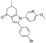 2-(4-BROMOPHENYL)-1-(6-METHOXY(3-PYRIDYL))-6-METHYL-5,6,7-TRIHYDROINDOL-4-ONE Struktur