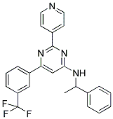 N-(1-PHENYLETHYL)-2-PYRIDIN-4-YL-6-[3-(TRIFLUOROMETHYL)PHENYL]PYRIMIDIN-4-AMINE Struktur