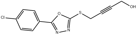 4-([5-(4-CHLOROPHENYL)-1,3,4-OXADIAZOL-2-YL]THIO)BUT-2-YN-1-OL Struktur