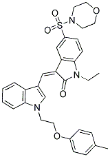 (Z)-1-ETHYL-5-(MORPHOLINOSULFONYL)-3-((1-(2-(P-TOLYLOXY)ETHYL)-1H-INDOL-3-YL)METHYLENE)INDOLIN-2-ONE Struktur