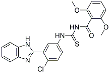 N-(3-(1H-BENZO[D]IMIDAZOL-2-YL)-4-CHLOROPHENYLCARBAMOTHIOYL)-2,6-DIMETHOXYBENZAMIDE Struktur