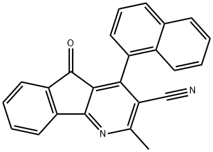 2-METHYL-4-(1-NAPHTHYL)-5-OXO-5H-INDENO[1,2-B]PYRIDINE-3-CARBONITRILE Struktur