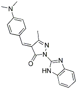 (4E)-2-(1H-BENZIMIDAZOL-2-YL)-4-[4-(DIMETHYLAMINO)BENZYLIDENE]-5-METHYL-2,4-DIHYDRO-3H-PYRAZOL-3-ONE Struktur