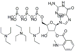 2'/3'-O-(N-METHYL-ANTHRANILOYL)-GUANOSINE-5'-TRIPHOSPHATE, TRIETHYLAMMONIUM SALT Struktur