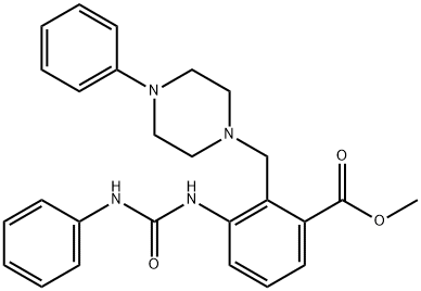 METHYL 3-[(ANILINOCARBONYL)AMINO]-2-[(4-PHENYLPIPERAZINO)METHYL]BENZENECARBOXYLATE Struktur